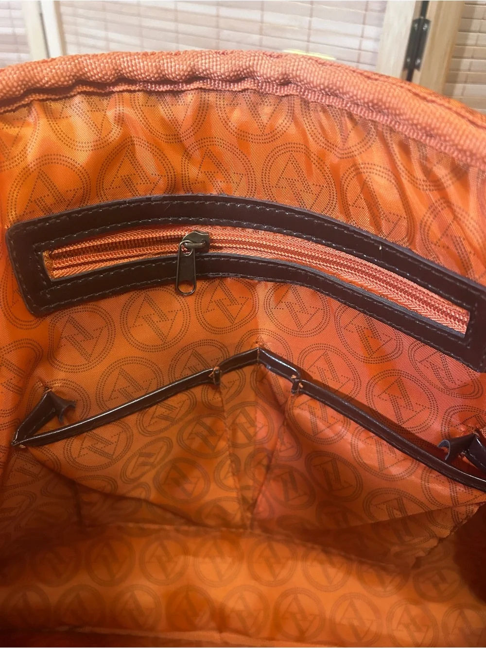 Adrienne Vittadini Brown Woven Dome Satchel Laptop Bag